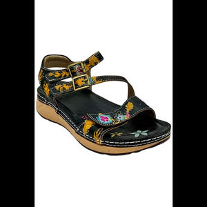 L'Artiste x Jane & Coco Leather Sandals Black - Medium